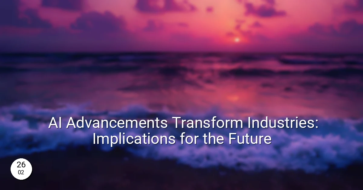 AI Advancements Transform Industries: Implications for the Future