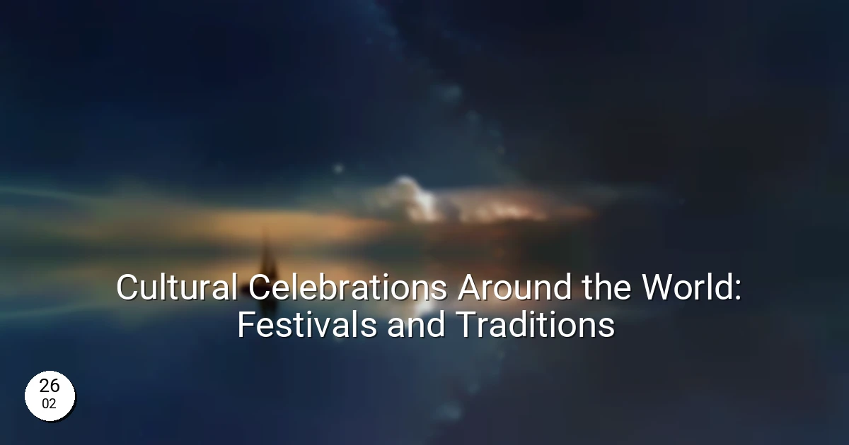 Cultural Celebrations Around the World: Festivals and Traditions