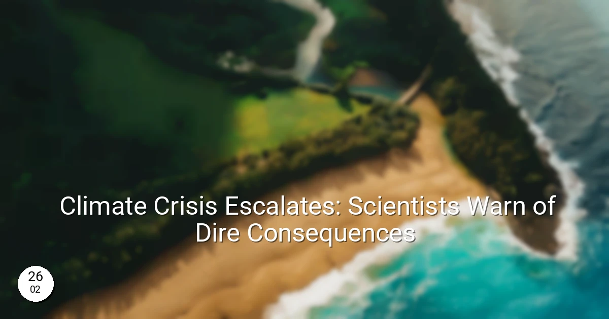 Climate Crisis Escalates: Scientists Warn of Dire Consequences