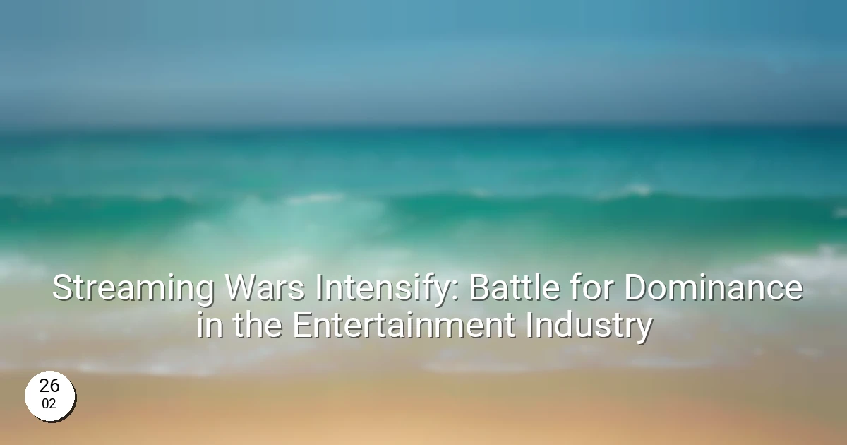 Streaming Wars Intensify: Battle for Dominance in the Entertainment Industry