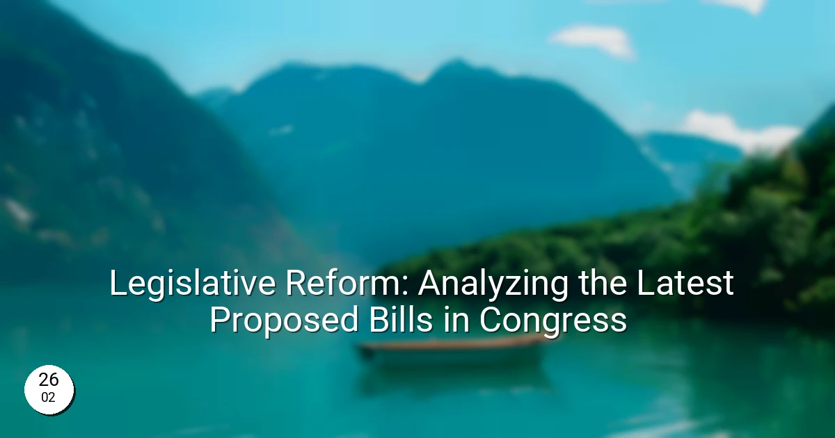 Legislative Reform: Analyzing the Latest Proposed Bills in Congress