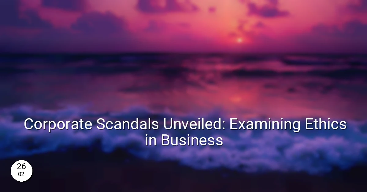 Corporate Scandals Unveiled: Examining Ethics in Business